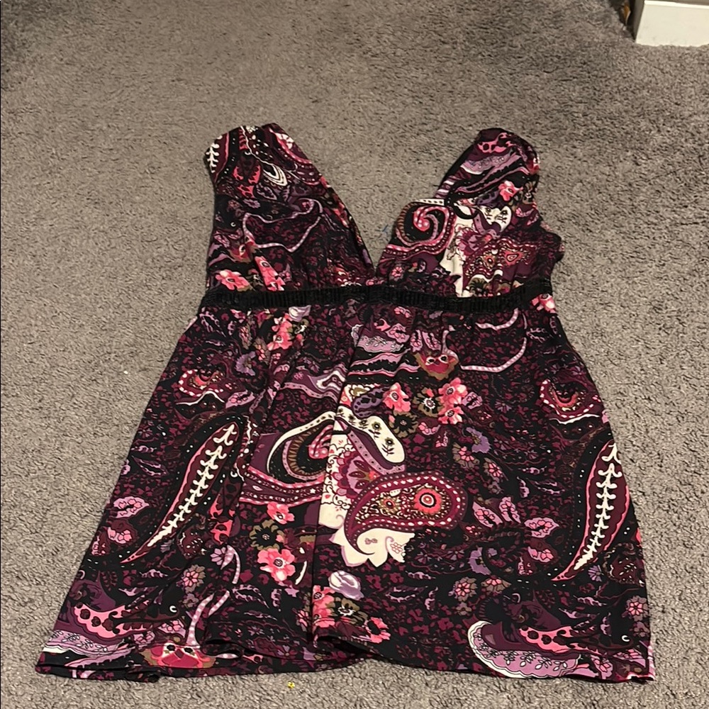Eyeshadow Women's Paisley Top - Pink and Purple